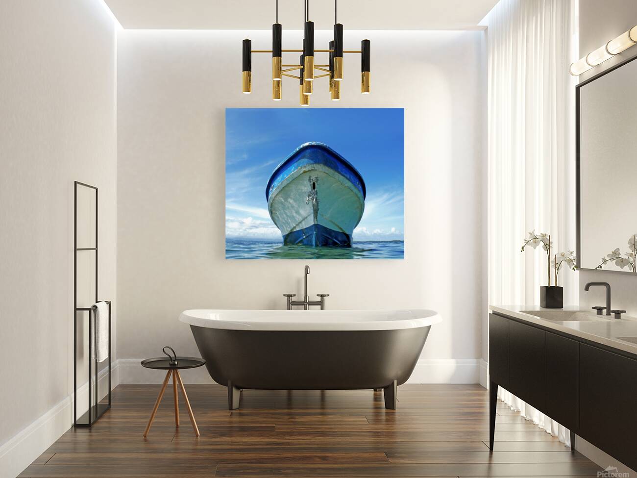 Blue Tin Boat Reproduction