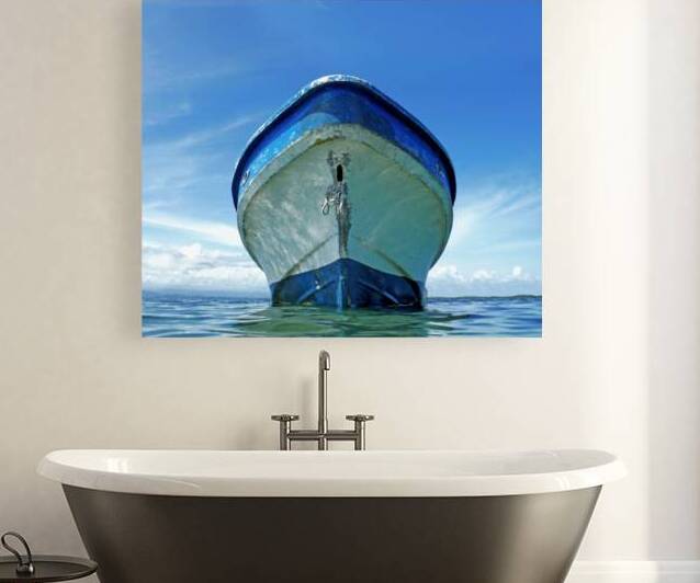 Blue Tin Boat by JANIce