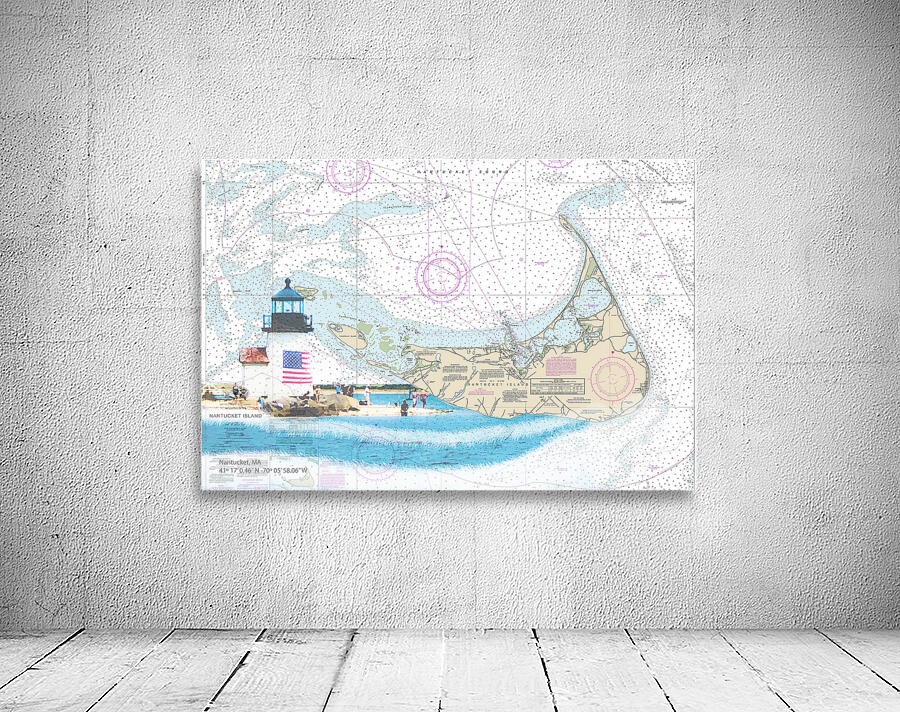 Nantucket Coastal Chart Wall Preview