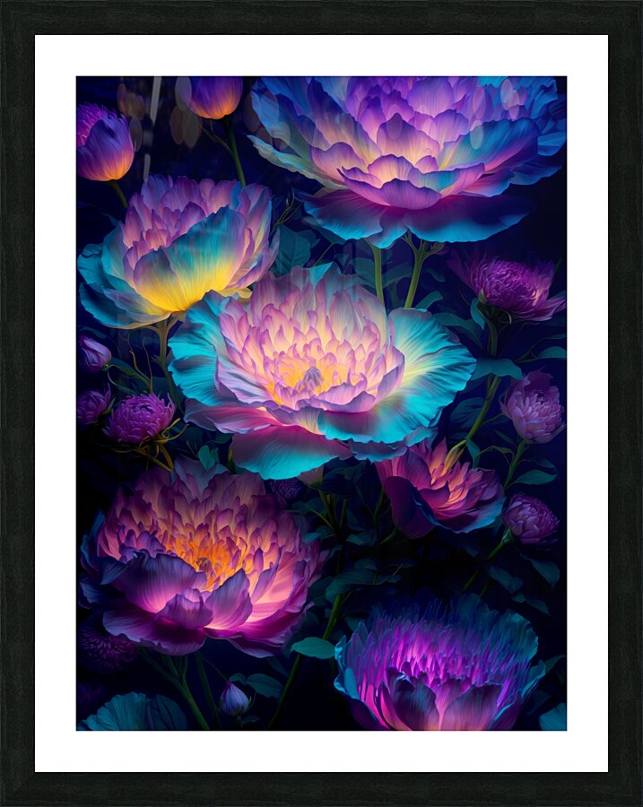 Galactic Glowing Gardens 02 Picture Frame print