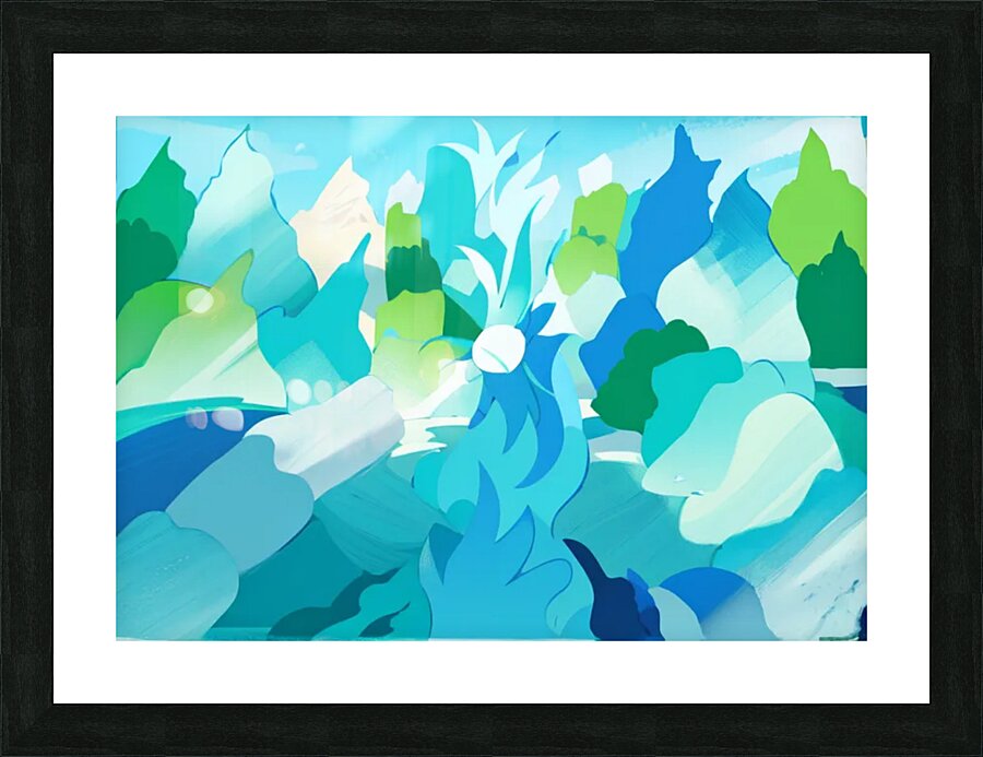 Mountains with snow fall Picture Frame print