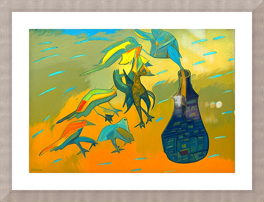 Thirsty Bird Picture Frame print