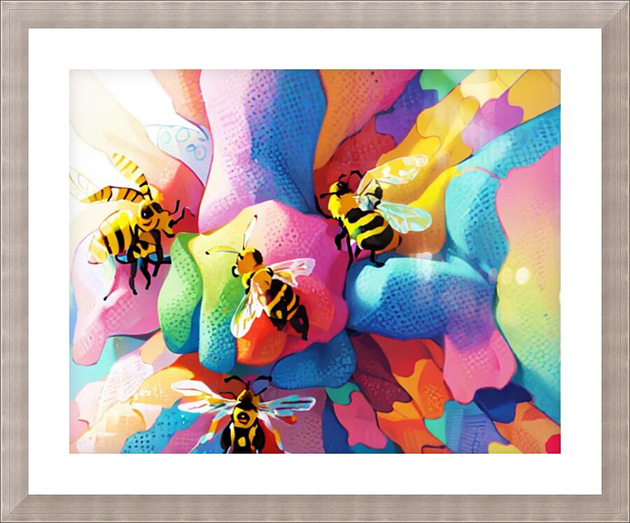fist with bone and bee Picture Frame print