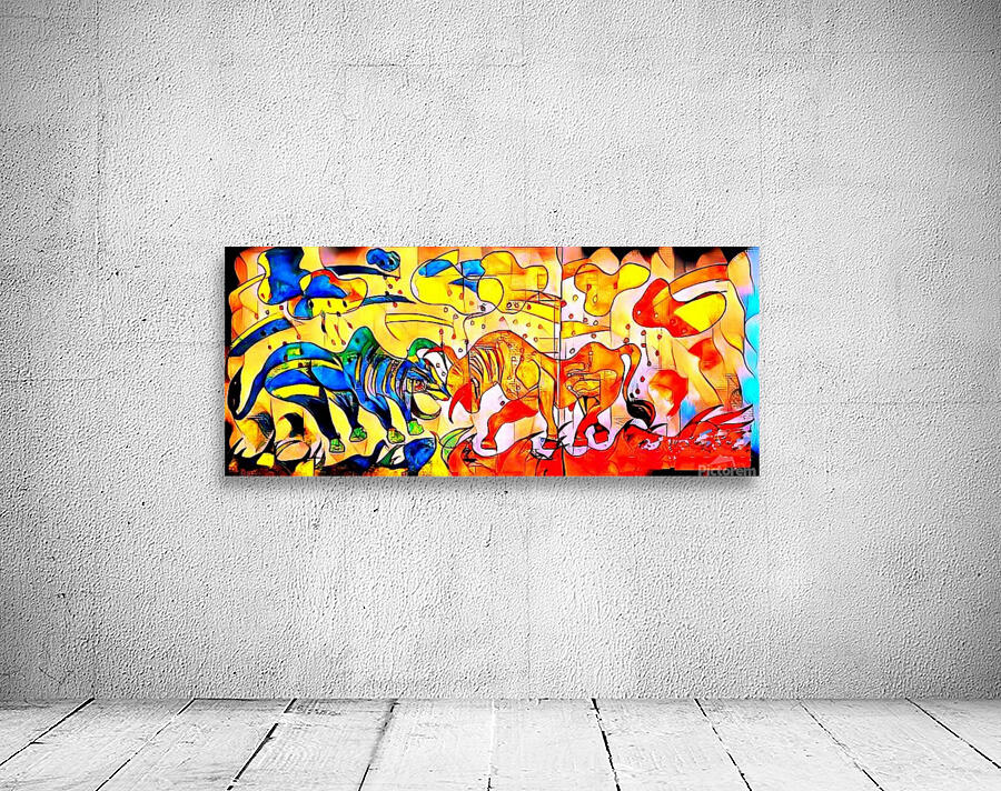 Bulls Fighting Wall Preview
