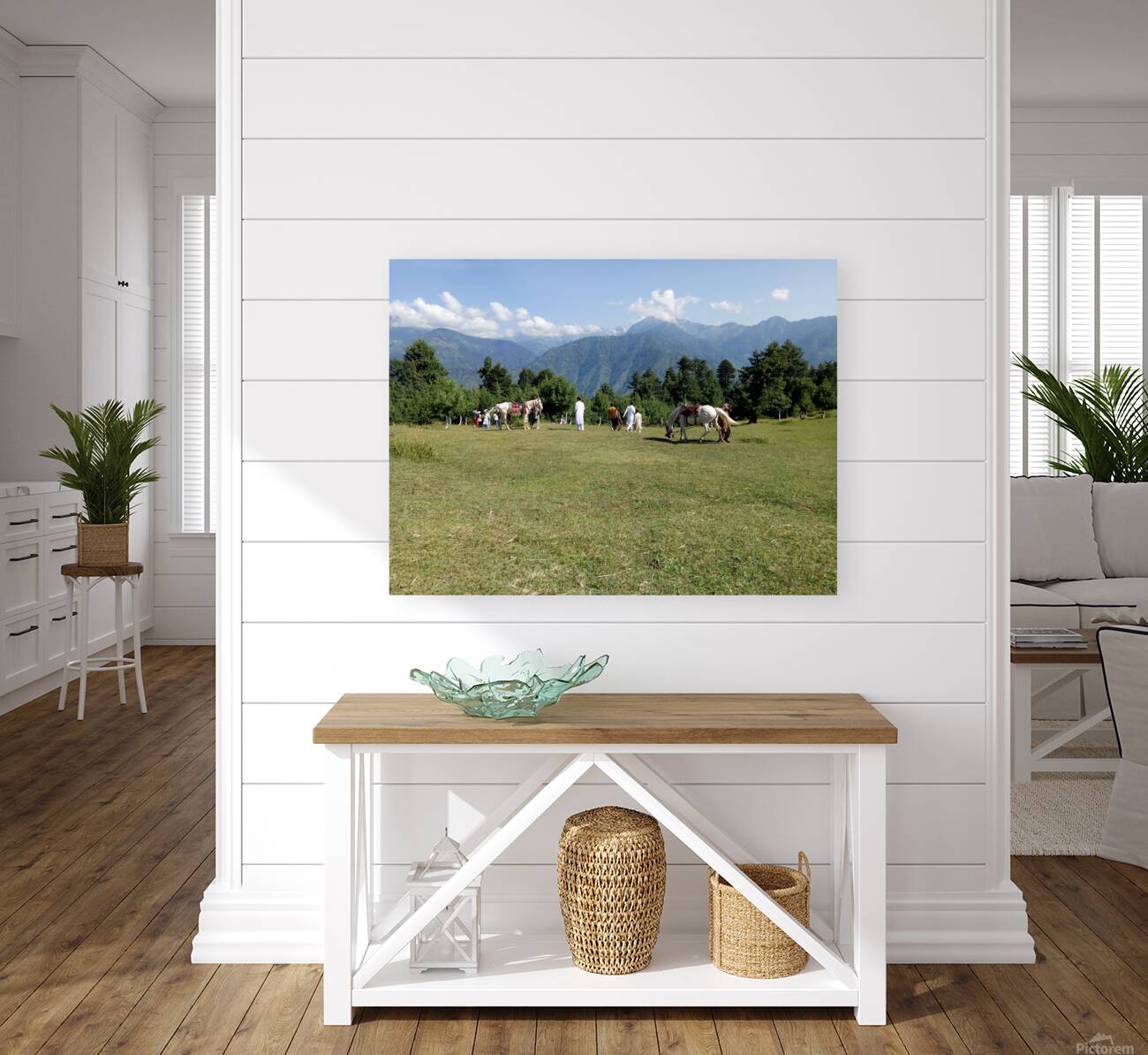 Summer sunny day is in mountain landscape. Reproduction