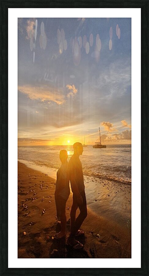friends at sunset Picture Frame print