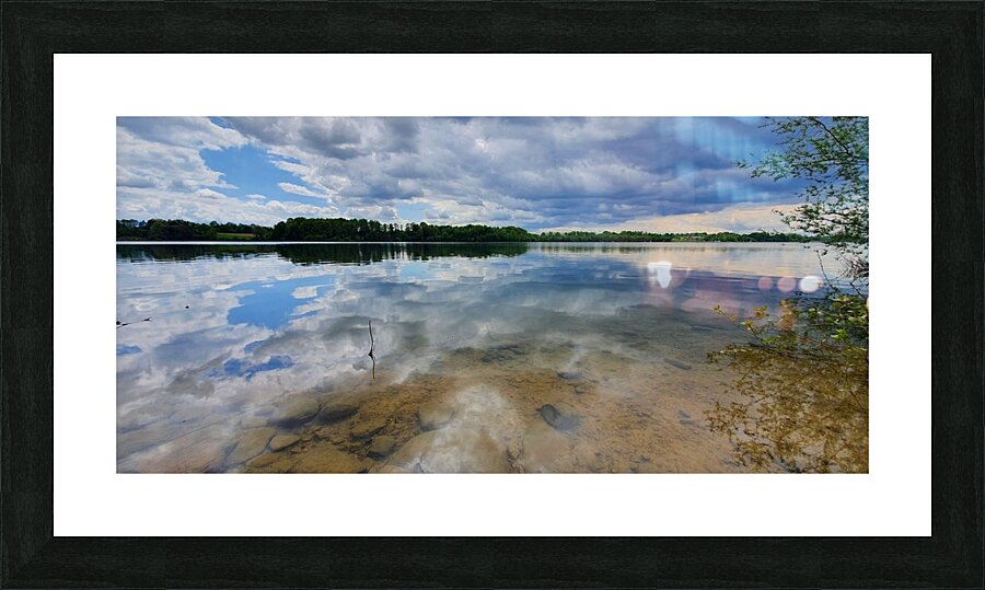 panorama cloudy lake Picture Frame print
