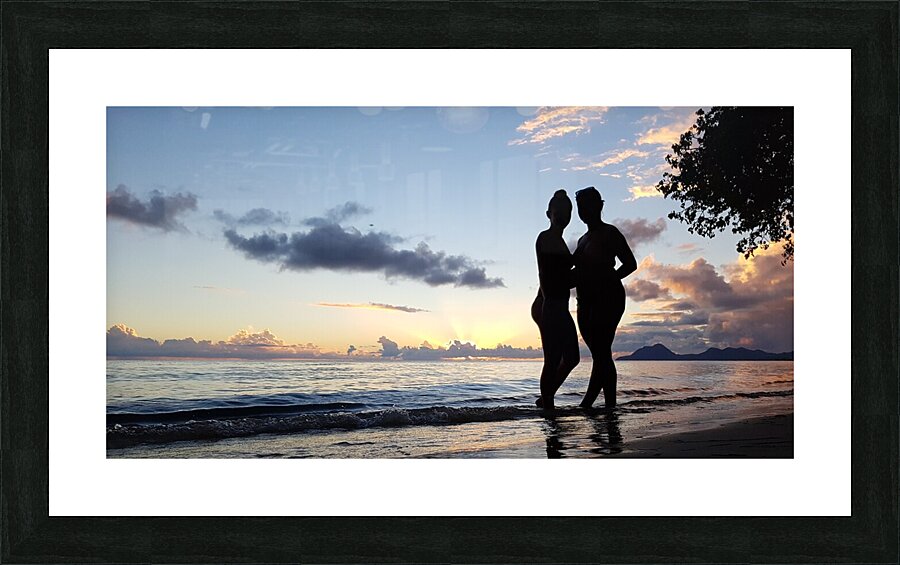 sisters at sunset Picture Frame print