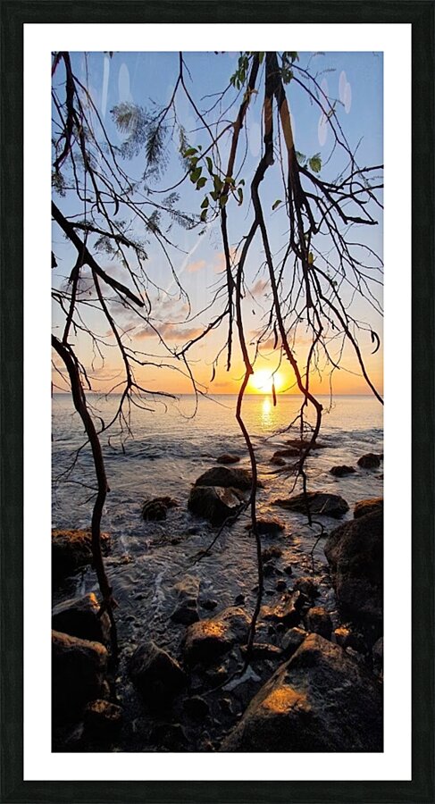 somewhere at sunset Picture Frame print