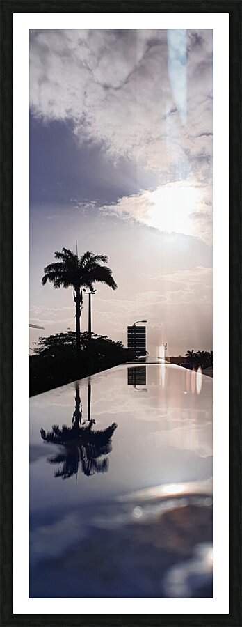 reflection on handrail Picture Frame print