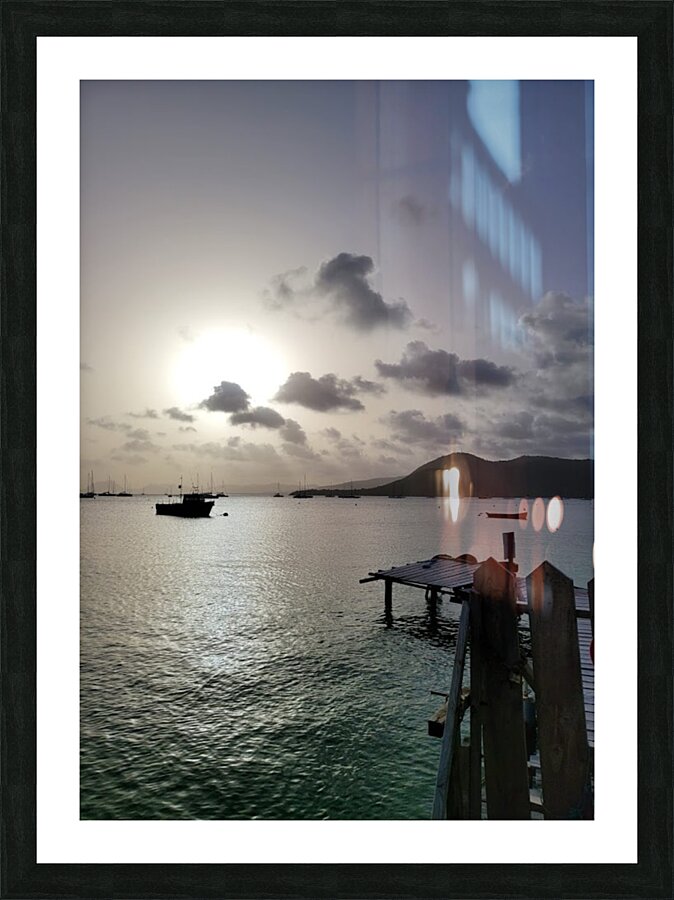 twilight seaside Picture Frame print