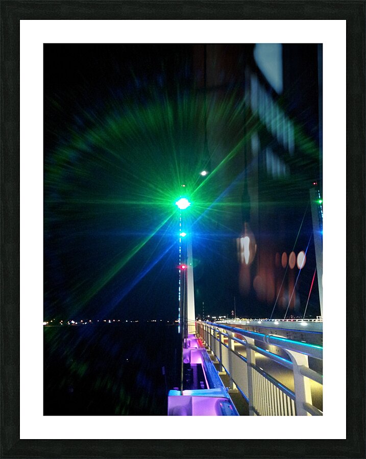 bridge by night Picture Frame print