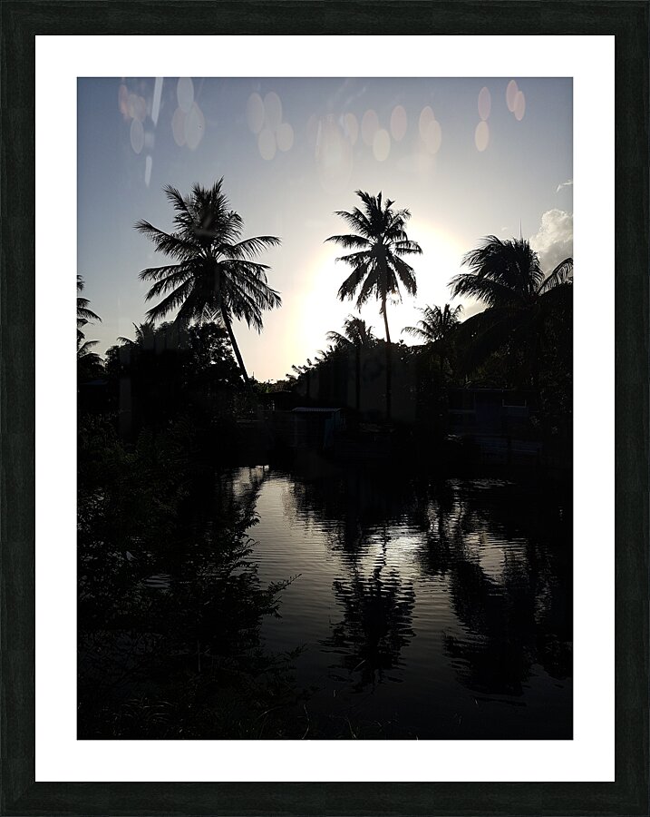 river at sunset Picture Frame print