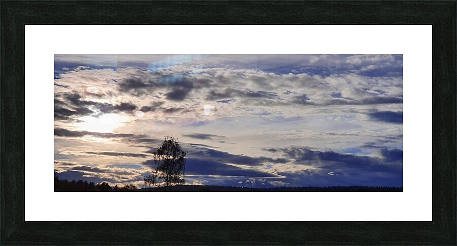 blue drape Picture Frame print