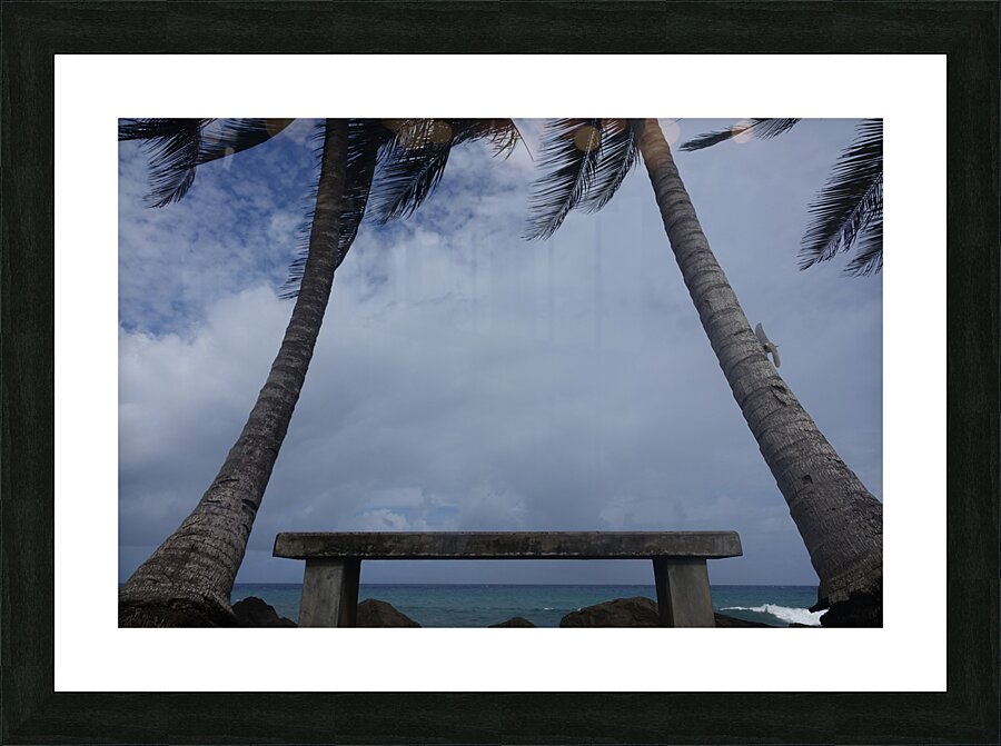 the lovers  bench Picture Frame print