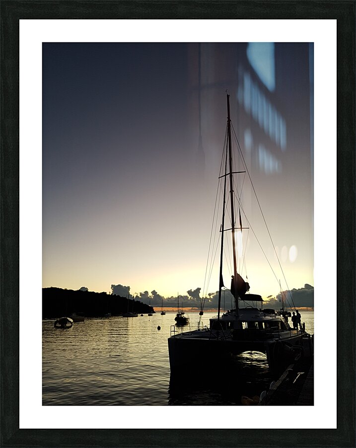 dock at dusk Picture Frame print