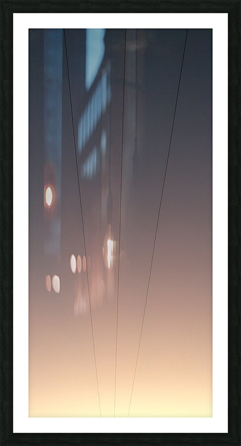 linear at sunset Picture Frame print