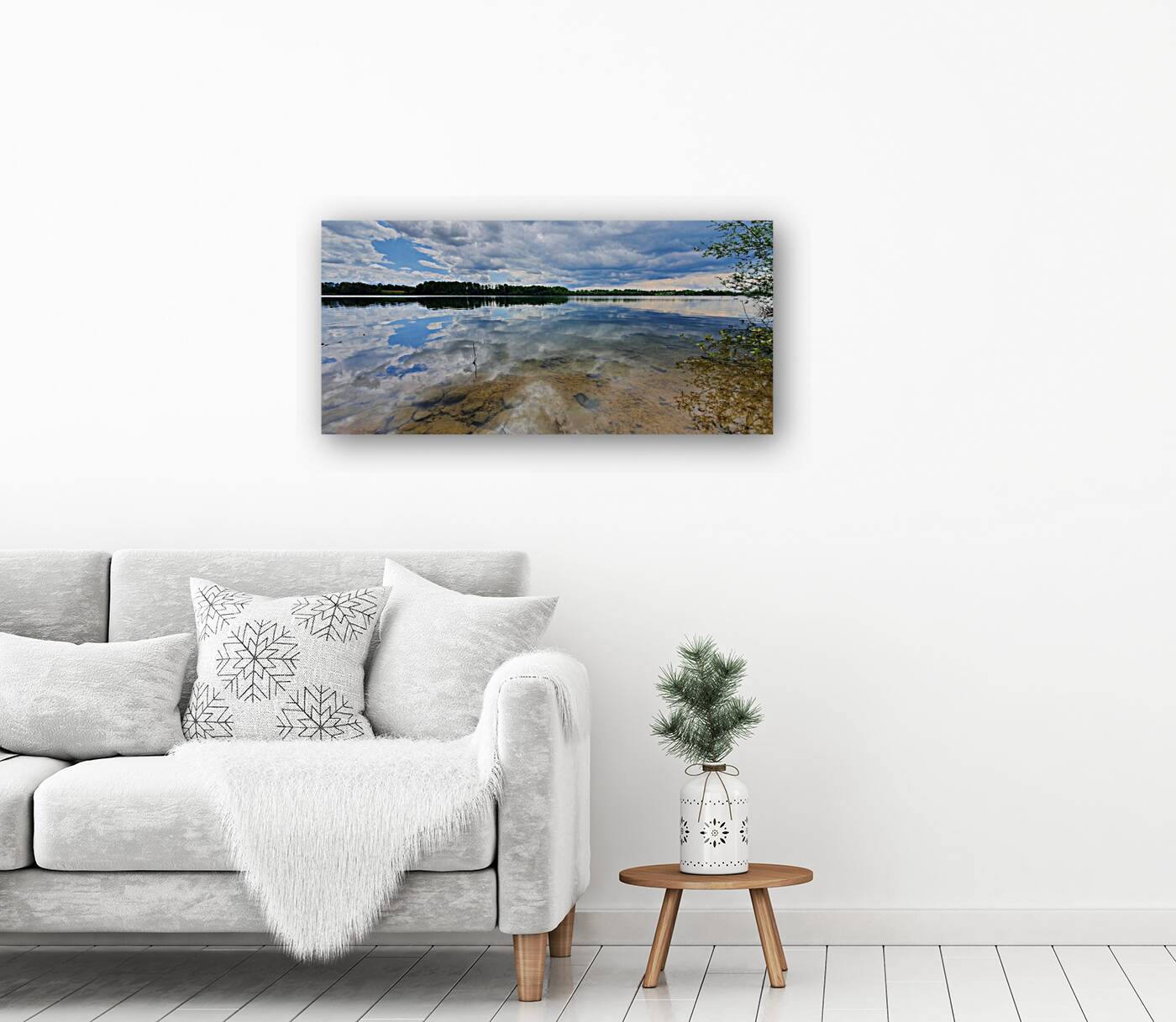 panorama cloudy lake Reproduction