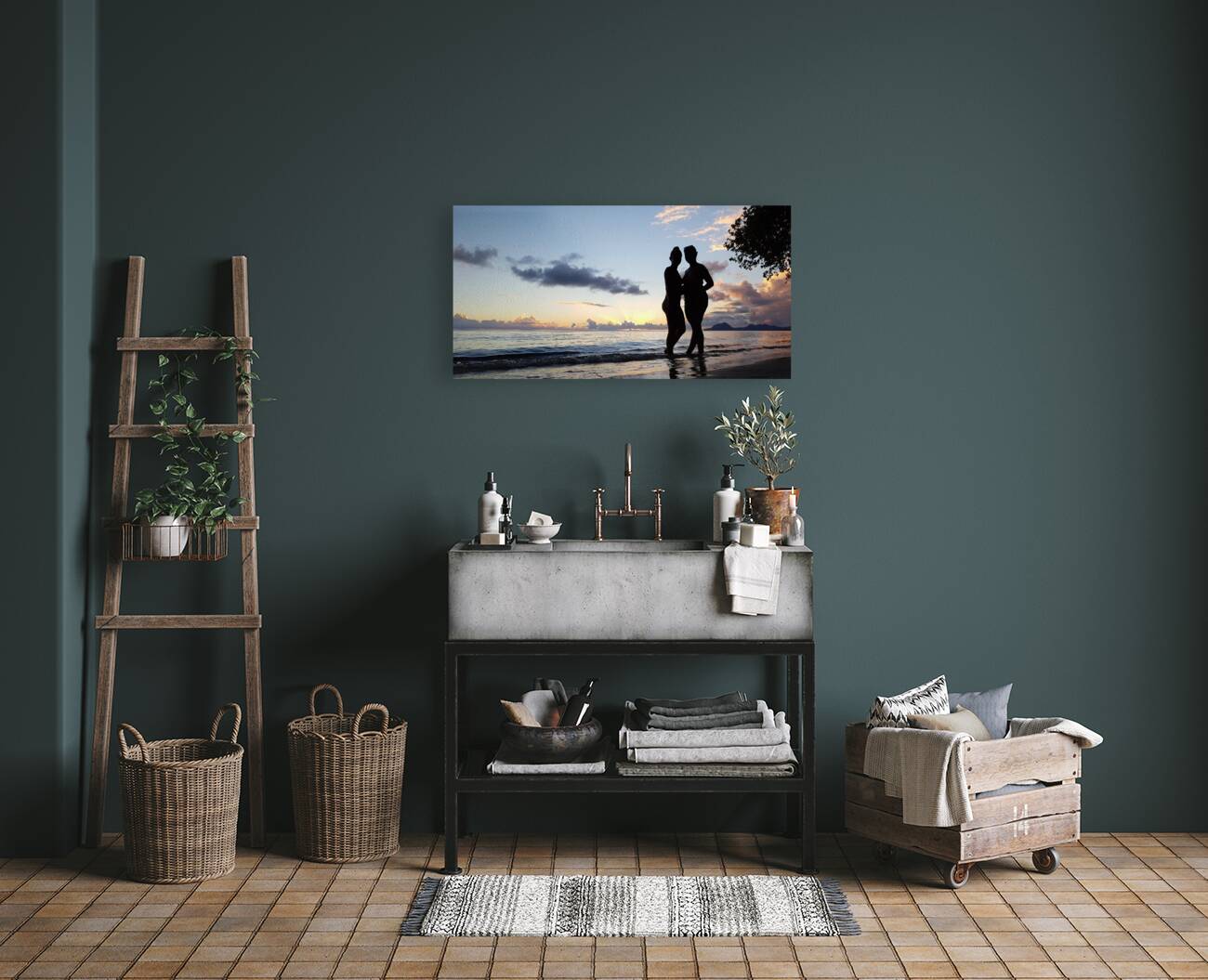sisters at sunset Reproduction