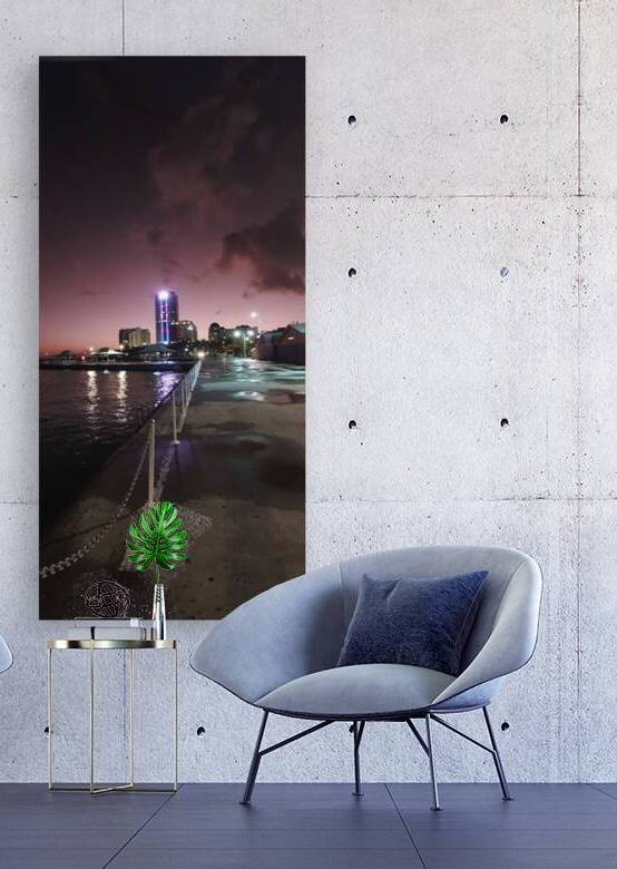 seaside town by nigth by Carinou Art