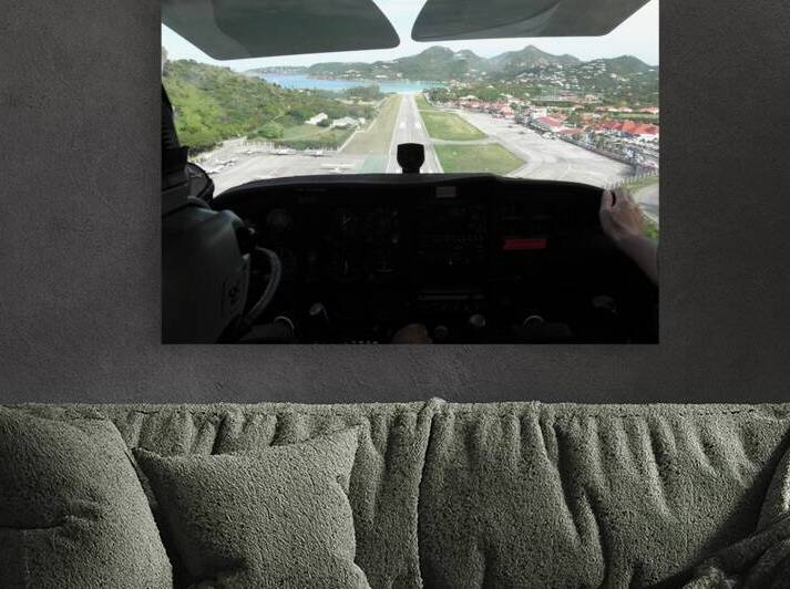 landing in Saint Barth FWI by Carinou Art