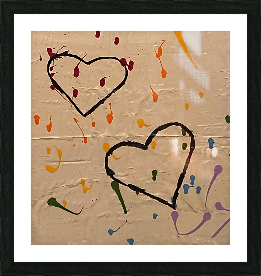 hearts rain Picture Frame print
