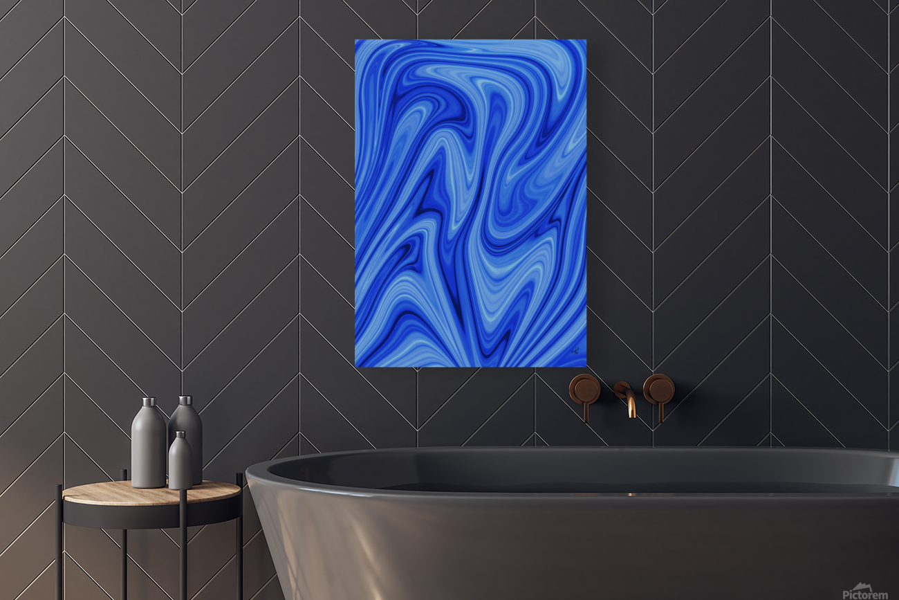 Blue and White Abstract Reproduction