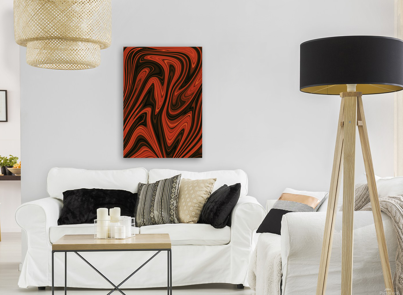 Dark Orange Abstract Reproduction