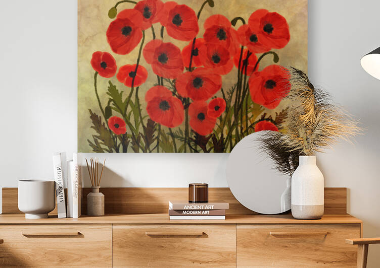 Orange Poppies  Reproduction