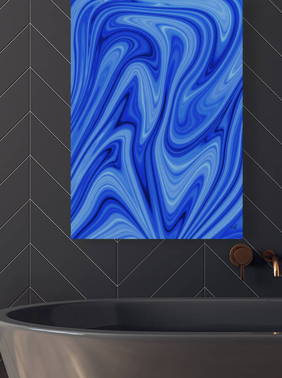 Blue and White Abstract Reproduction