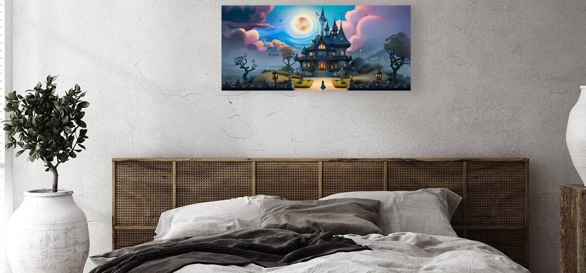 An oil painting of a palace far from lifes problems  by Amazantah