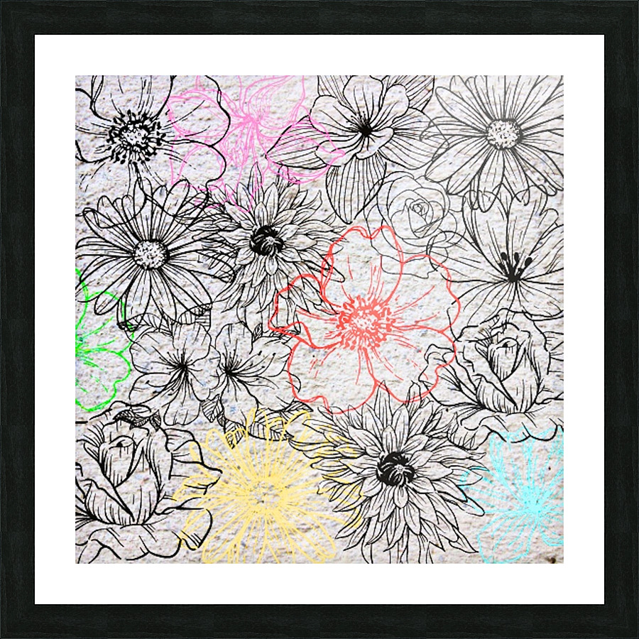 Flower Collage Light Picture Frame print