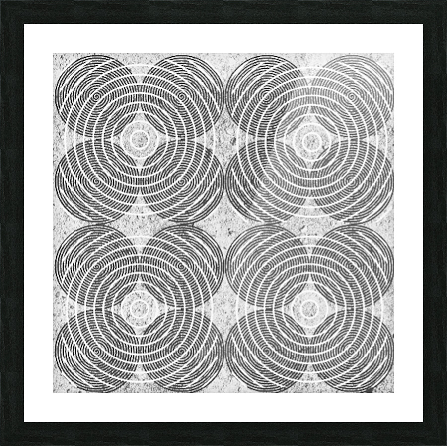 Grayscale Circles Picture Frame print