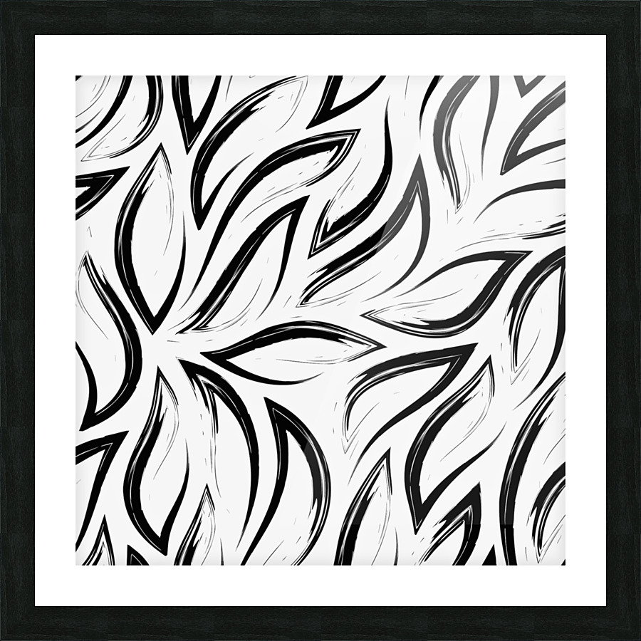Leaves Blk White Picture Frame print