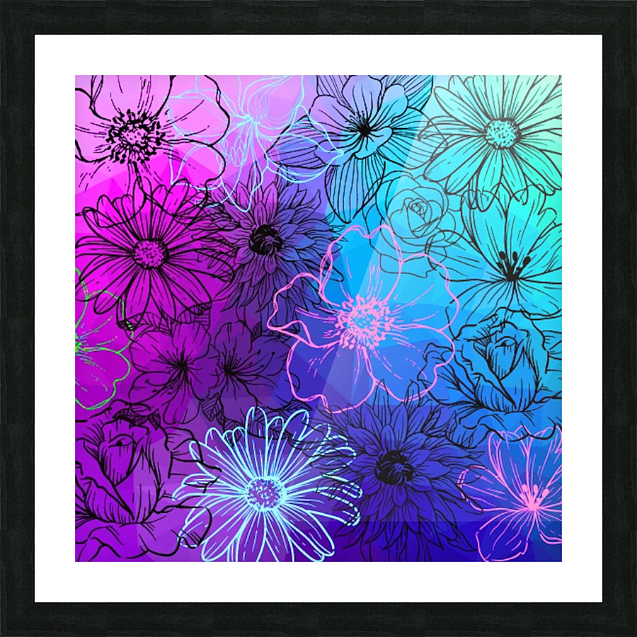 Colorful Flower Picture Frame print