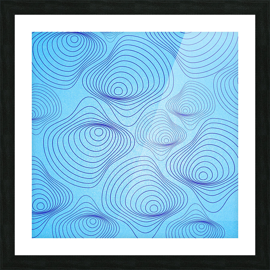 Blue Wavy Spirals Picture Frame print
