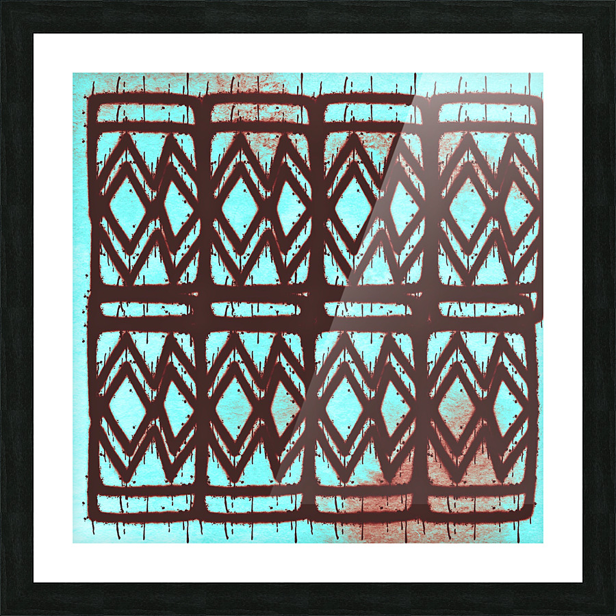 Brown Blue Rustic Picture Frame print