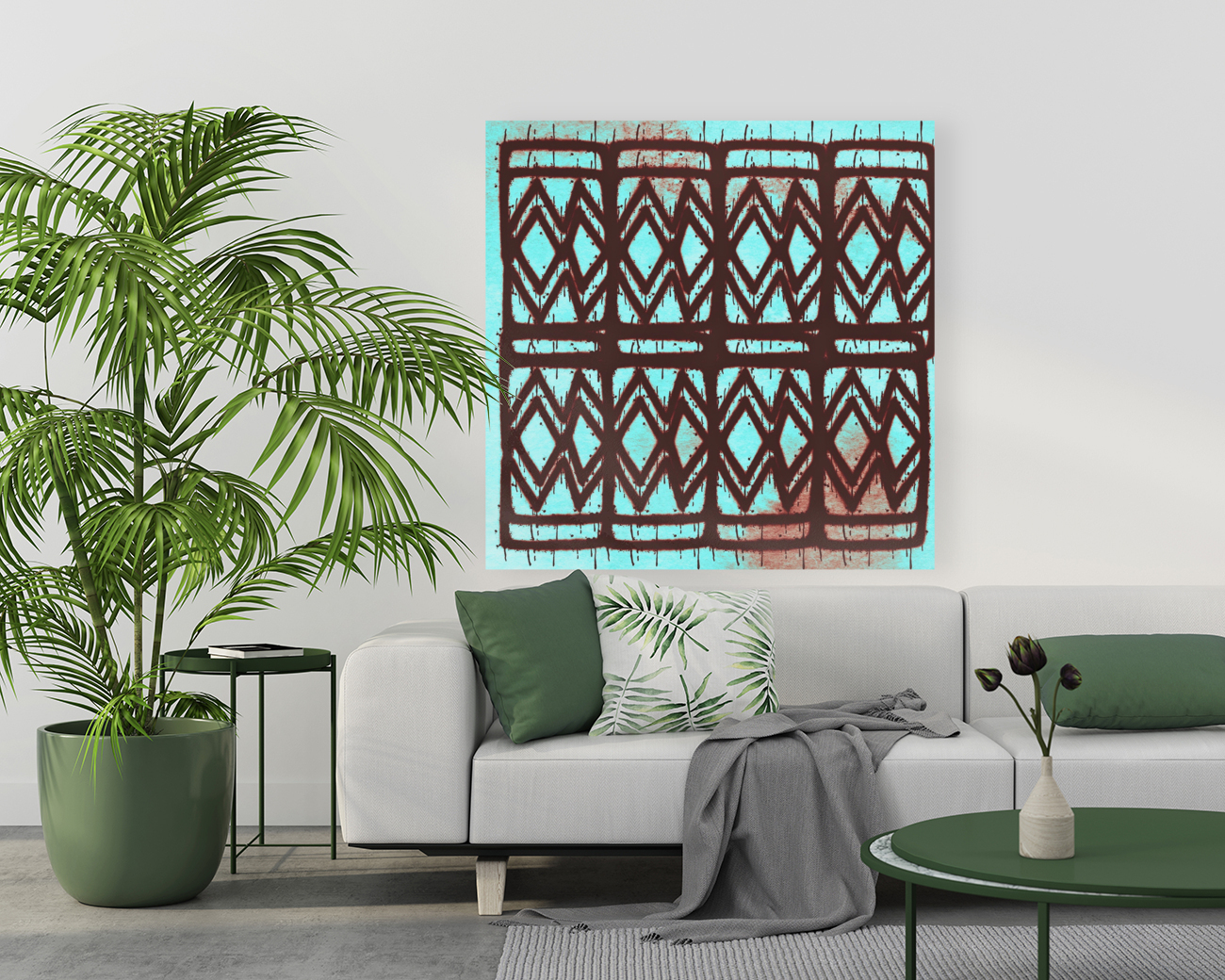 Brown Blue Rustic Reproduction