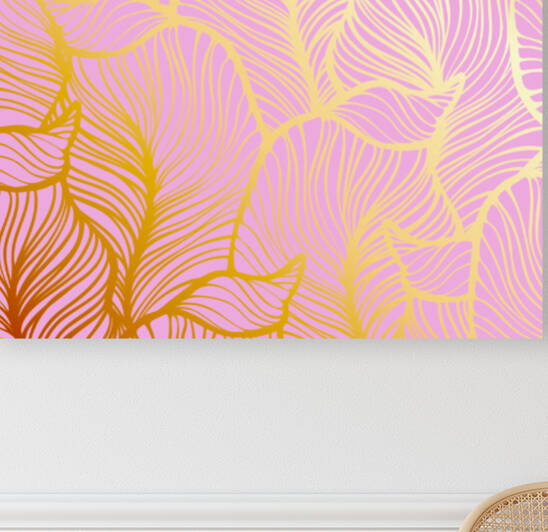 Gold Leaf Pink Background Reproduction