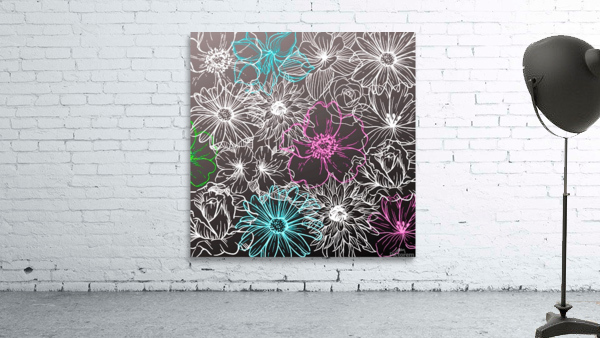 Flowers Black Background Wall Preview