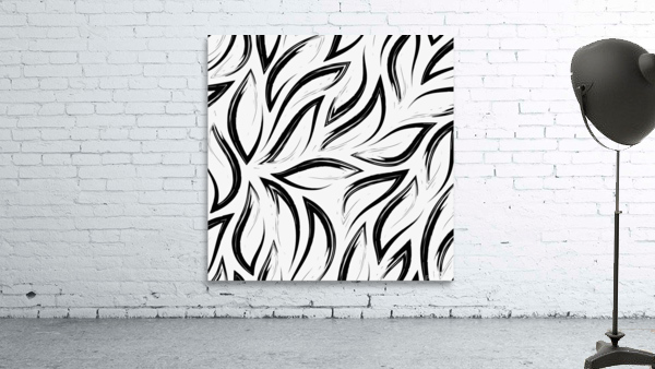 Leaves Blk White Wall Preview