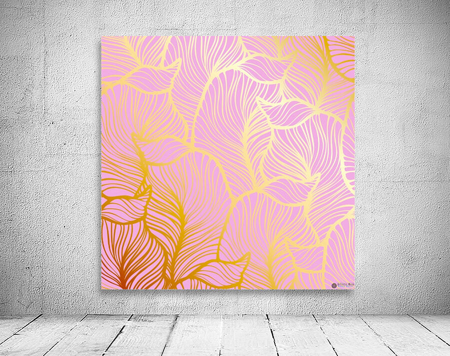 Gold Leaf Pink Background Wall Preview