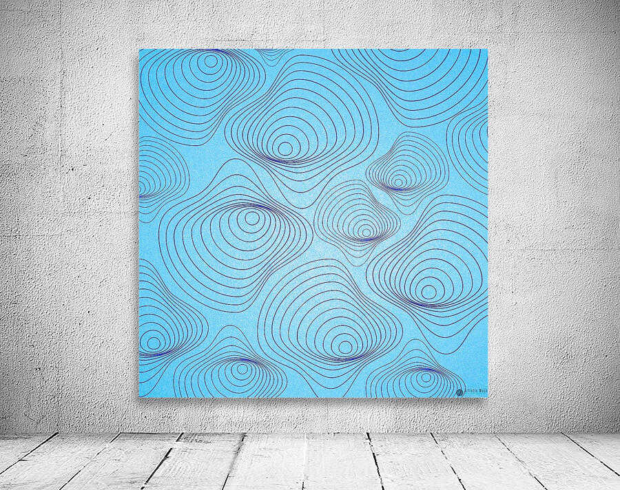 Blue Wavy Spirals Wall Preview