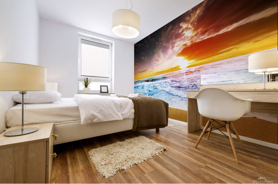 Fancy sunset and beach Mural print