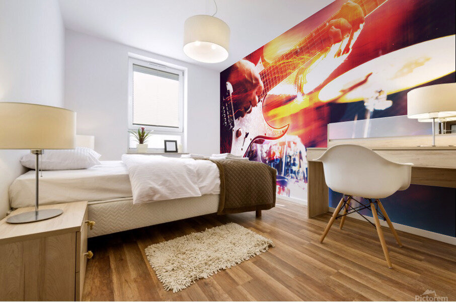 Stage lights.Abstract musical background Mural print