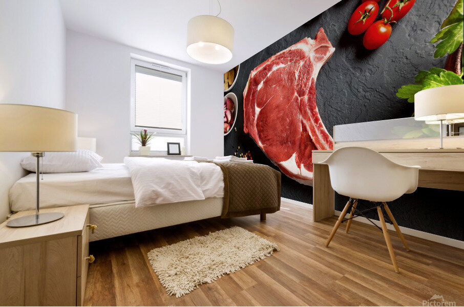 Raw ribeye. Mural print