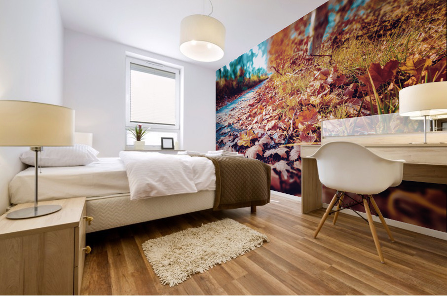 Autumn sunset landscape. Mural print