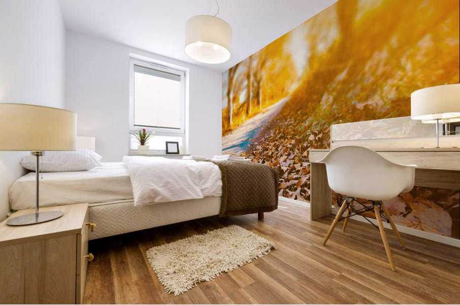 Autumn sunset landscape. Mural print