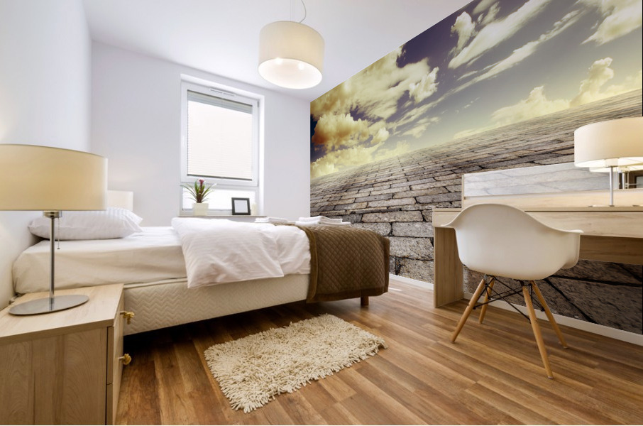 Tile and stone floor background. Mural print