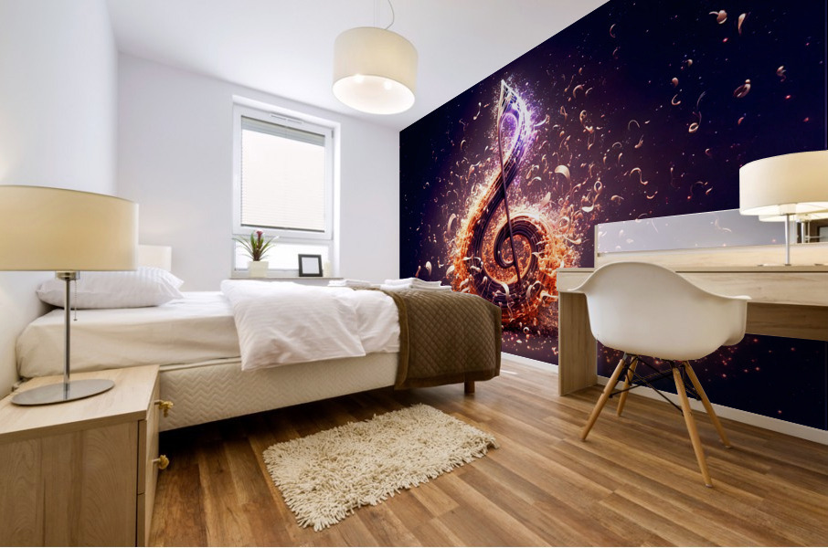 Musical explosion.Ai generated. Mural print